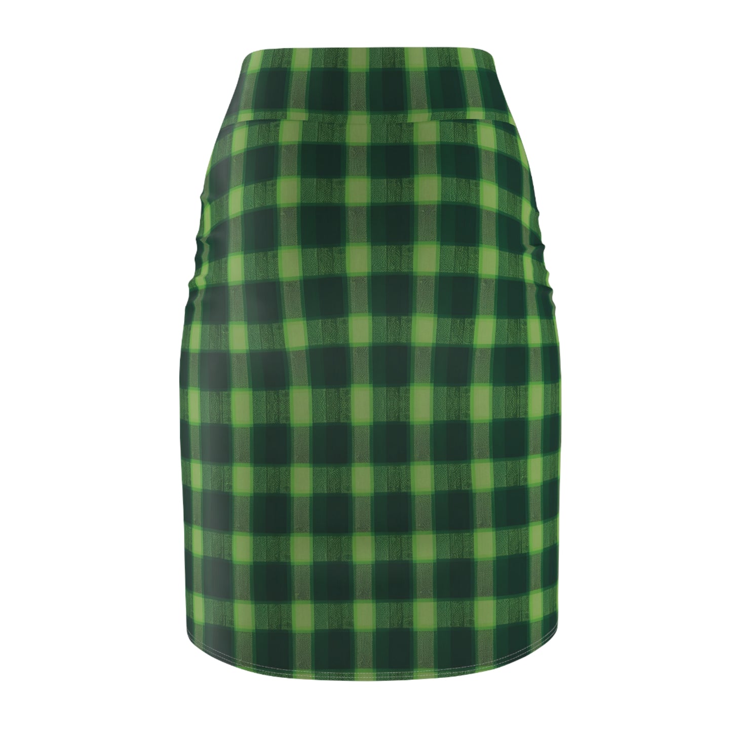 Lucid Green Plaid Pencil Skirt