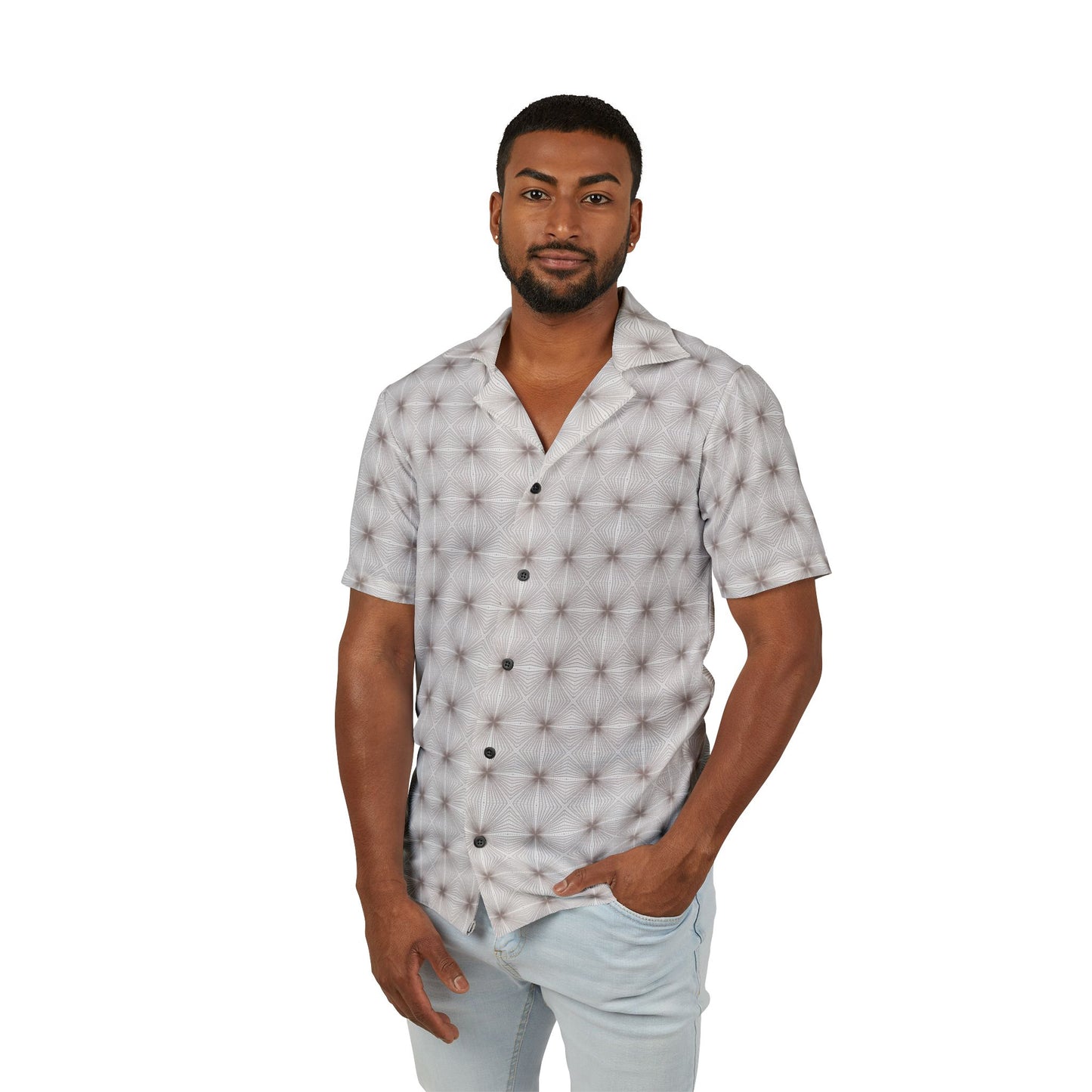 Frequency Men's Light Button Down Shirt