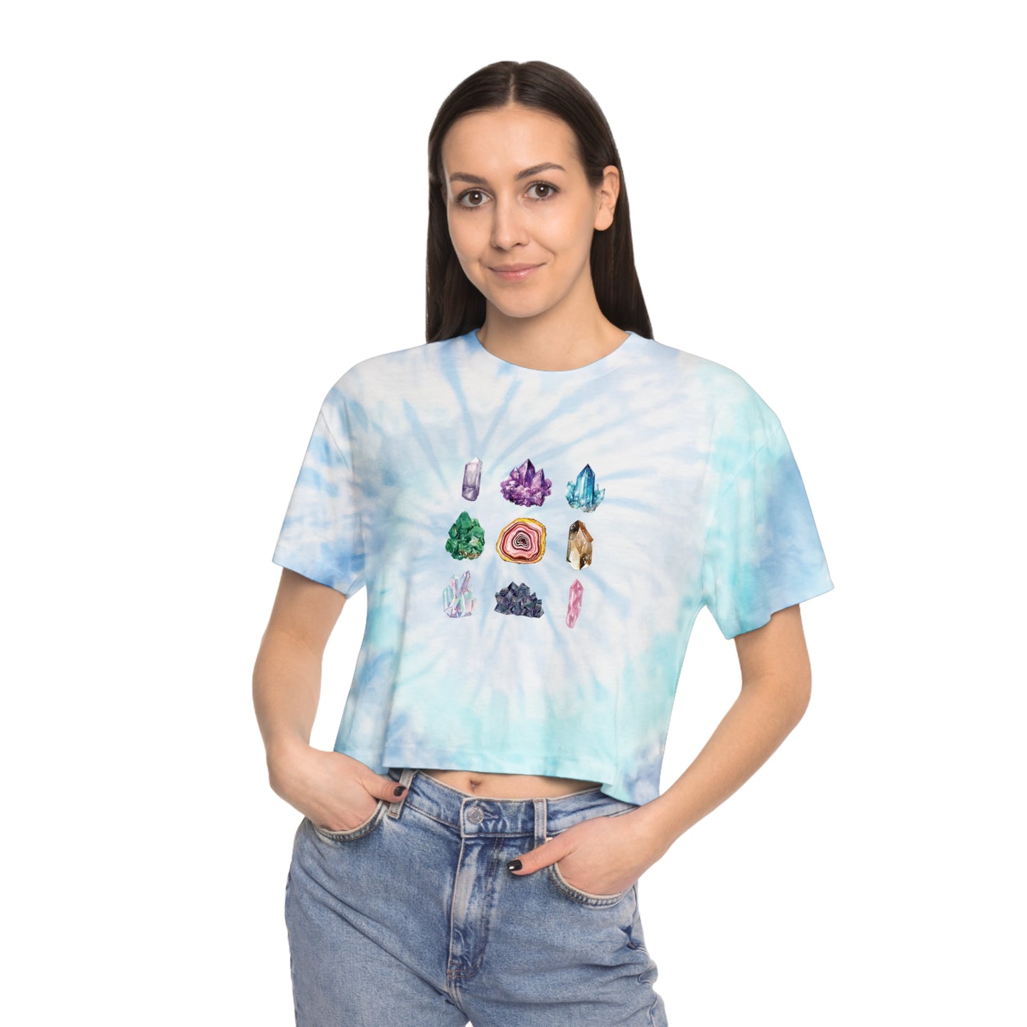 Gem Love Tie-Dye Crop Tee