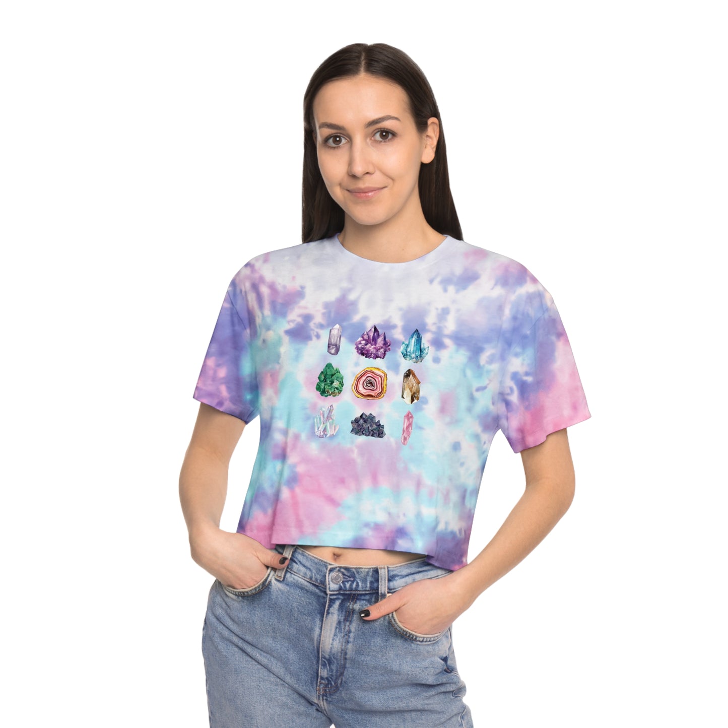 Gem Love Tie-Dye Crop Tee