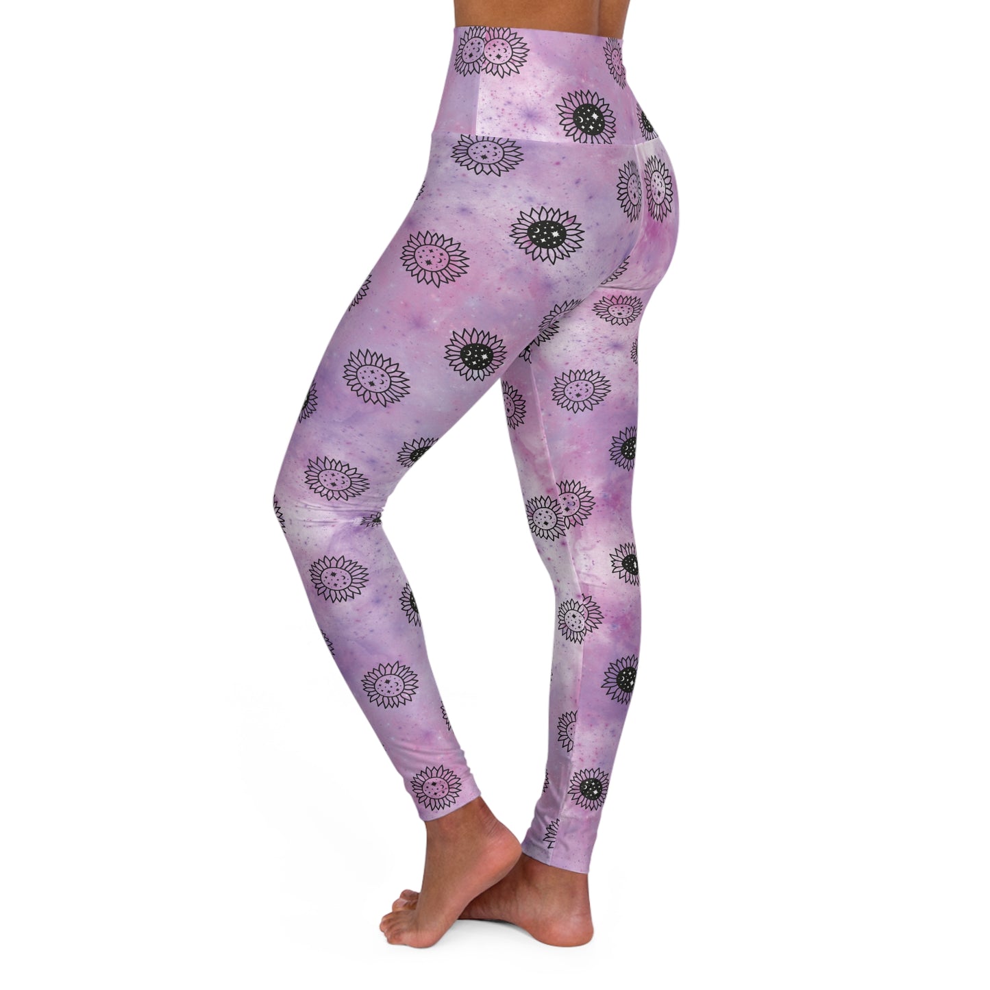 Flower Power Galaxy High Waisted Yoga Leggings