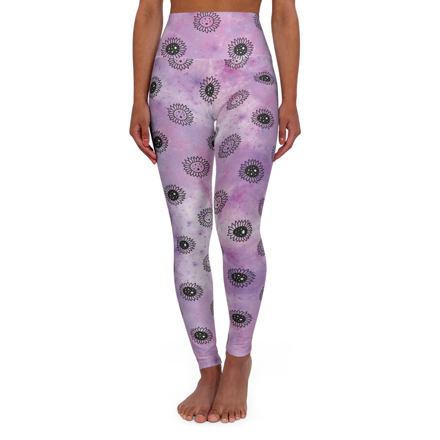Flower Power Galaxy High Waisted Yoga Leggings