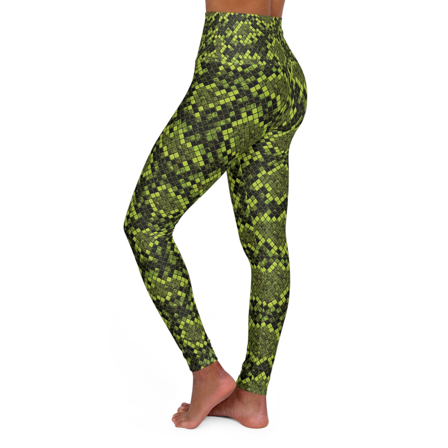 Cyber Snake (Green) High Waisted Yoga Leggings