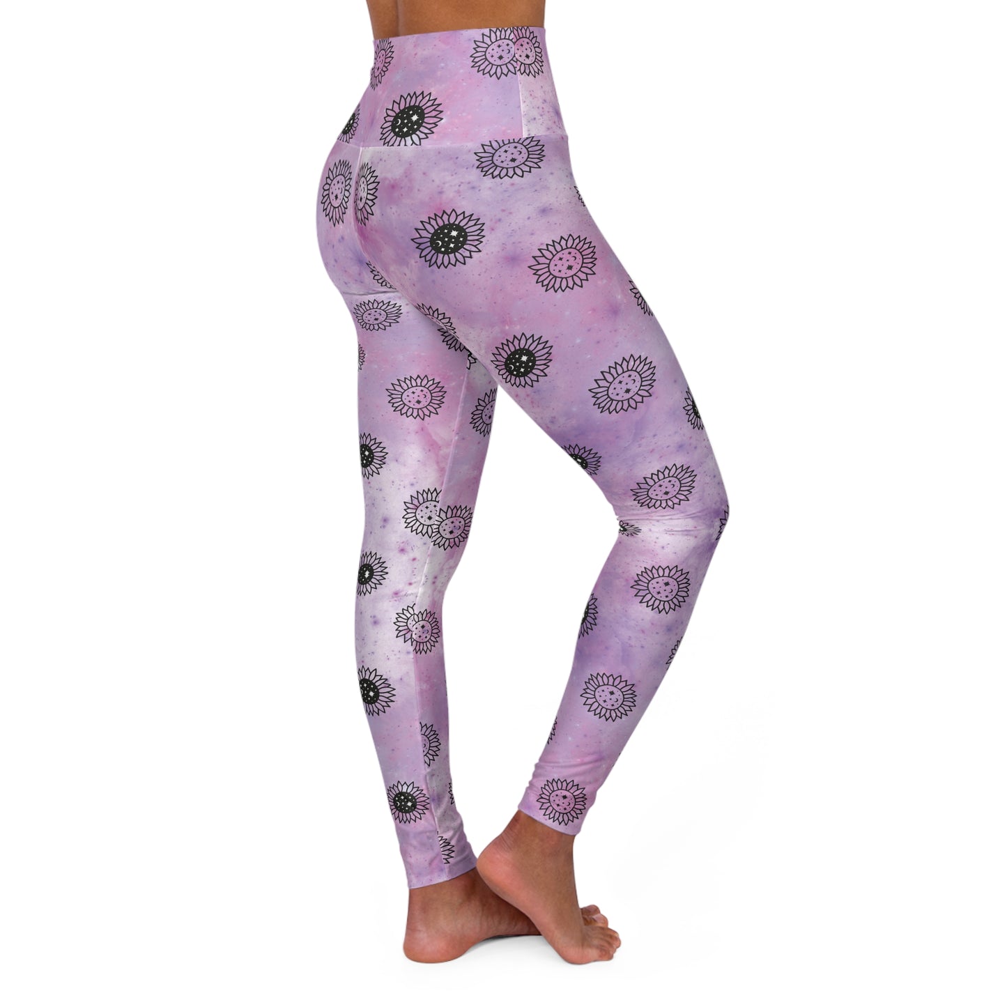 Flower Power Galaxy High Waisted Yoga Leggings