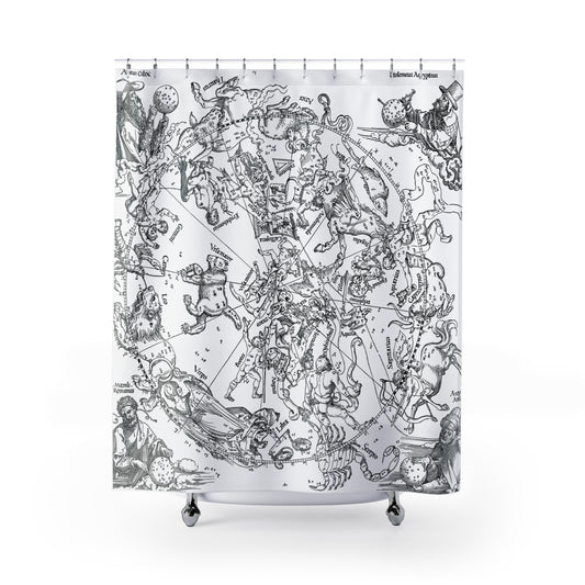 Old World Astrology Shower Curtain