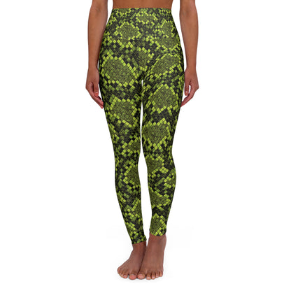 Cyber Snake (Green) High Waisted Yoga Leggings