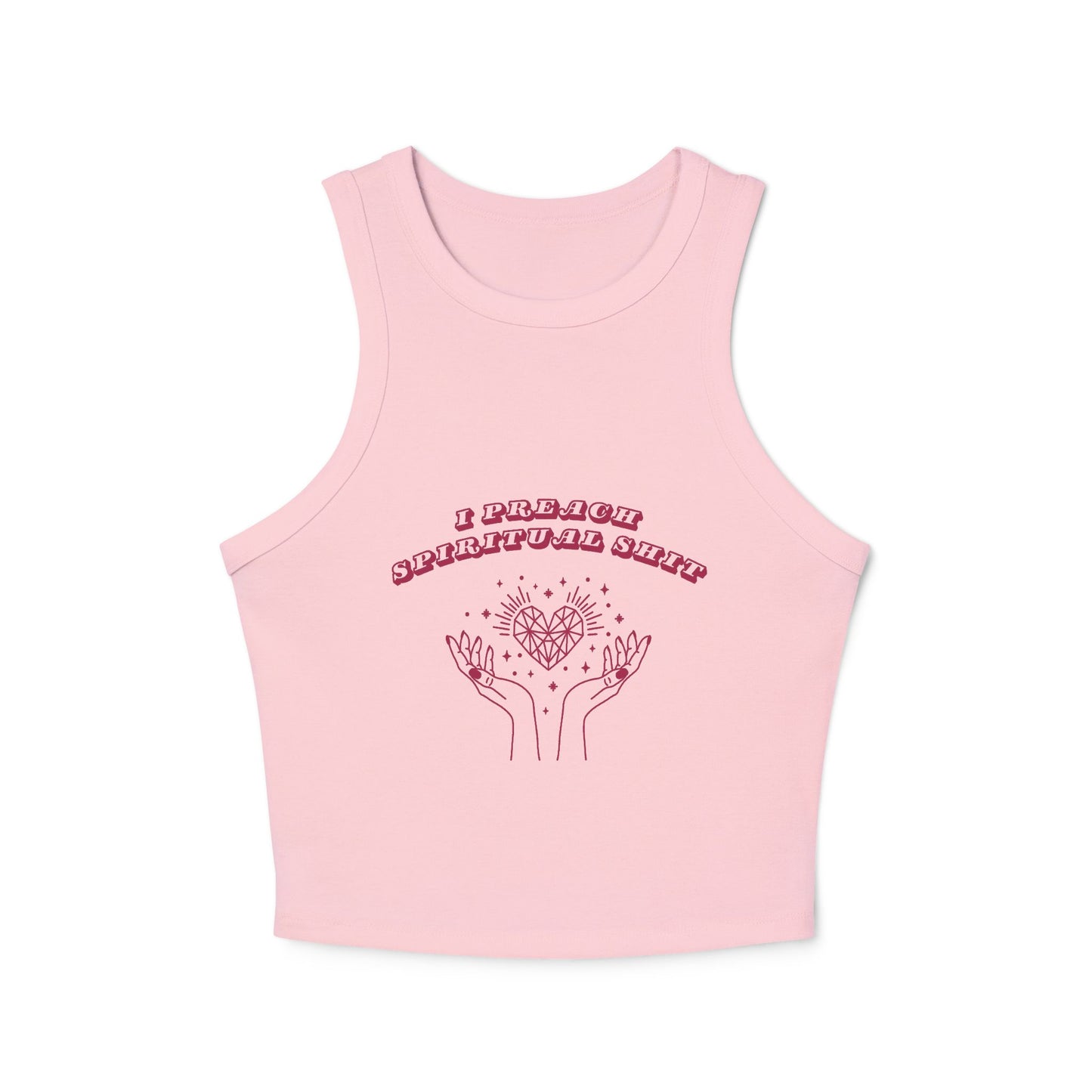 I Preach Spiritual Shit Micro Rib Racer Tank
