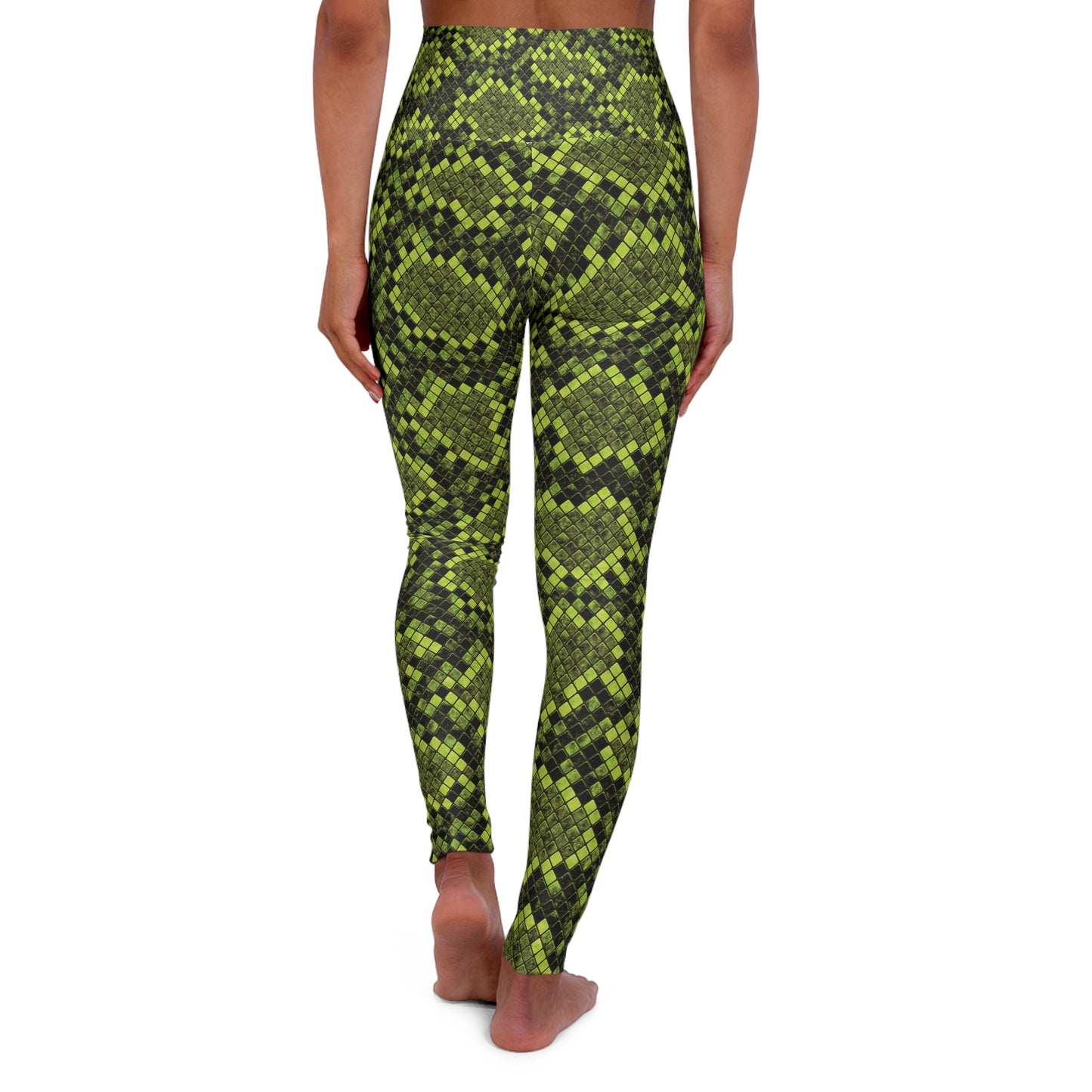 Cyber Snake (Green) High Waisted Yoga Leggings